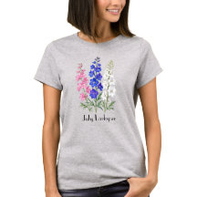 July Larkspur Flowers T-Shirt
