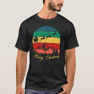 July Merry Christmas Santa Sleigh Reindeer Grap T-Shirt