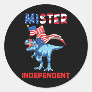 July Mister Independent Usa Flag Patriotic Boy Tod Classic Round Sticker
