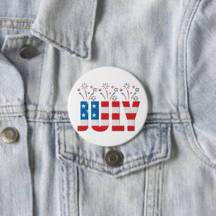 July Party Month American Stars and Stripes 7.5 Cm Round Badge