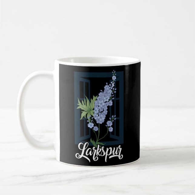 July Purple Larkspur Birth Flower Outdoors Garden Coffee Mug (Left)