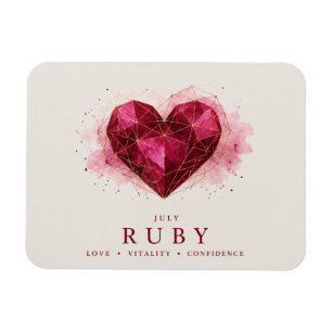 July Ruby Heart Birthstone Flexi Magnet
