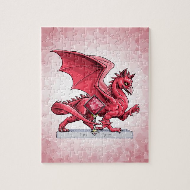 July’s Birthstone Dragon: Ruby Jigsaw Puzzle (Vertical)