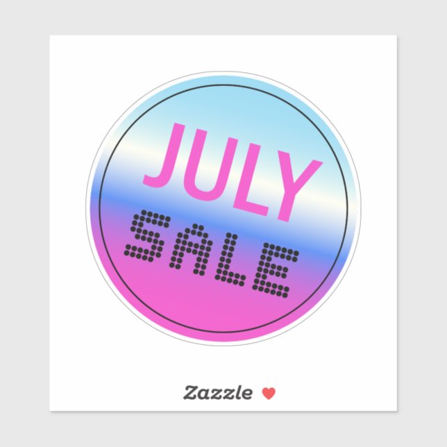 July Sale Gradient Holographic Style Sticker (Sheet)