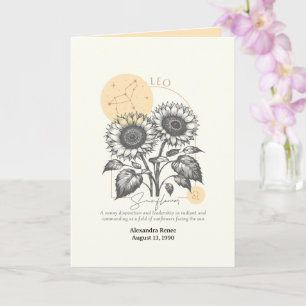 July to August Birth Flower Custom Birthday Card