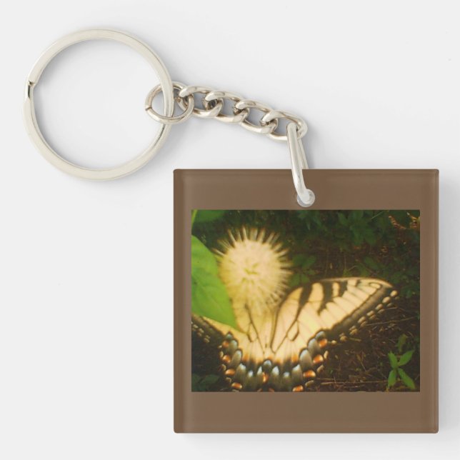 July Yellow Monarch Key Ring (Front)