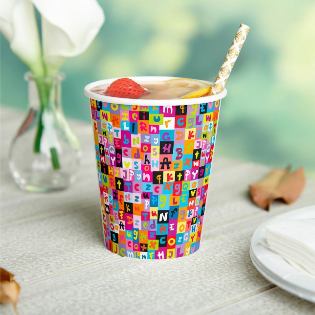 Jumble Alphabet Pattern Paper Cups (Creator Uploaded)