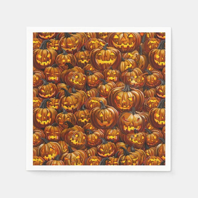 Jumble of Jack-o-Lanterns Napkin (Front)