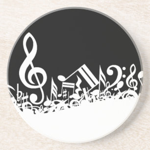 Jumble of Musical Symbols Coaster
