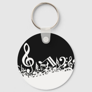 Jumble of Musical Symbols Key Ring