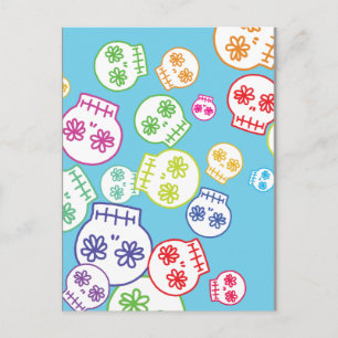 Jumble of Sugar Skulls Postcard