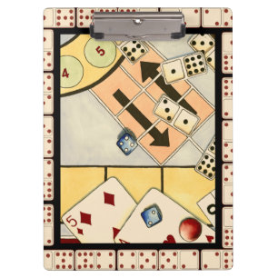 Jumbled Assortment of Games of Chance Clipboard