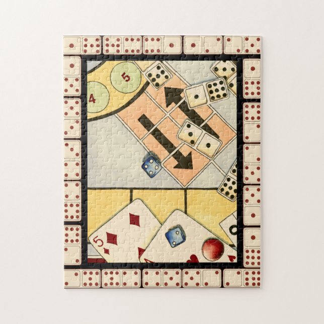 Jumbled Assortment of Games of Chance Jigsaw Puzzle (Vertical)