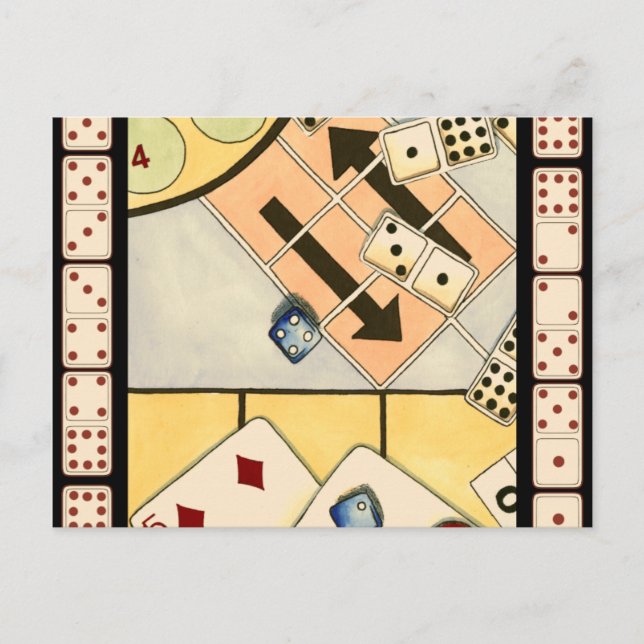Jumbled Assortment of Games of Chance Postcard (Front)