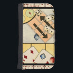 Jumbled Assortment of Games of Chance Samsung S4 Wallet Case<br><div class="desc">There are no rules in this jumbled assortment of games of chance. Would you like to play cards? How about some dominoes? Maybe you want to roll the dice and see what comes up? Take a chance on this painting today!</div>