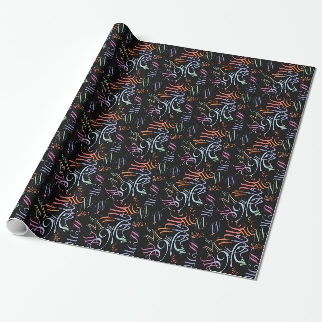 Jumbled CHANGE the MONOGRAM  Spring Colours 2014 Wrapping Paper (Unrolled)