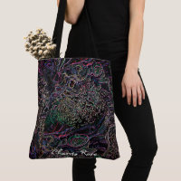 Jumbled Colourful Rainbow Line Knots Pattern Black