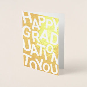 Jumbled Letters Graduation Card, Modern Graduation Foil Card