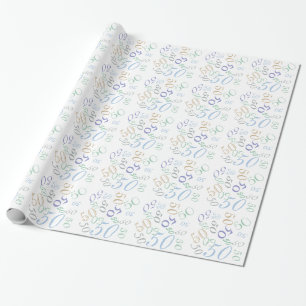 Jumbled Numbers CHANGE AGE Birthday Typography Wrapping Paper