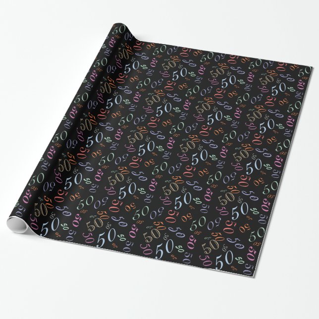 Jumbled Numbers CHANGE Spring Colours 2014 Wrapping Paper (Unrolled)