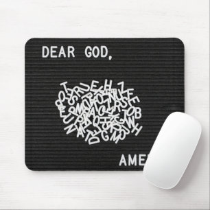 Jumbled Prayer Letters On Black Felt Board Mouse Pad