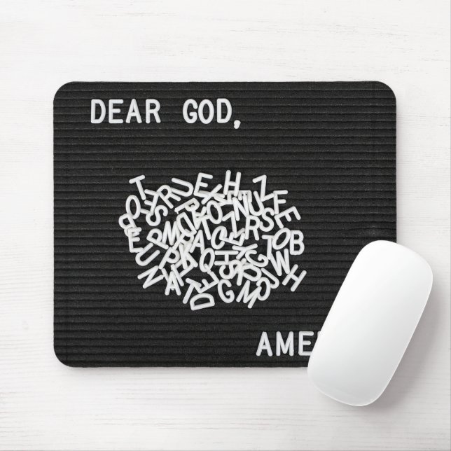 Jumbled Prayer Letters On Black Felt Board  Mouse Pad (With Mouse)