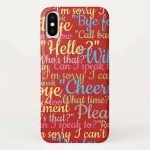 Jumbled Words in Colour Showing Conversations iPhone X Case