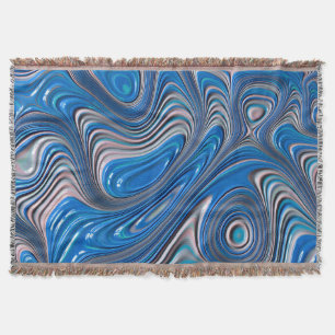 ~ JUMBLY BLUE ~ Fractal Design Pattern ~ Original Throw Blanket