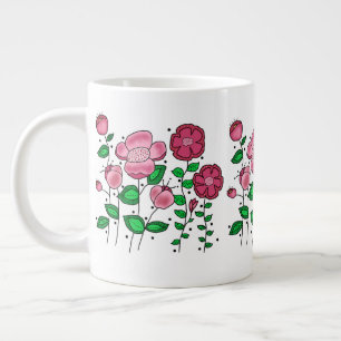 Jumbo 20 oz. Mug with pink flowers