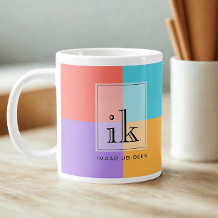 Jumbo 20oz Colour Block Monogram Mug with Car Line