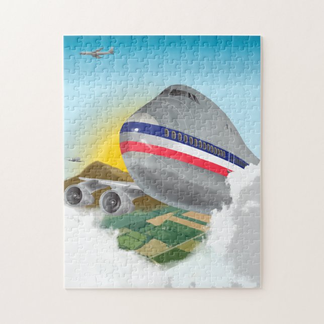 Jumbo Airliner Airline Airplane Taking-Off Puzzle (Vertical)