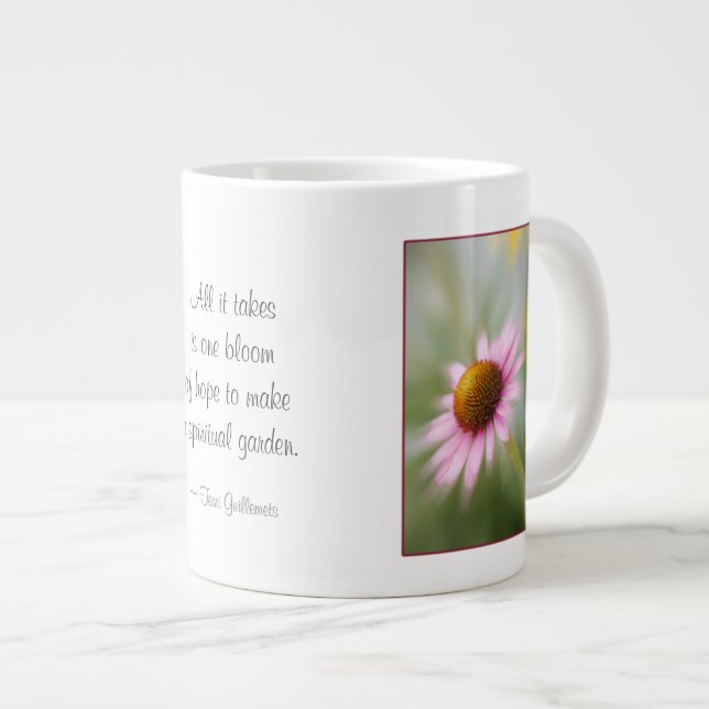Jumbo Coffee Mug - Pink Daisy Flower (Front Right)