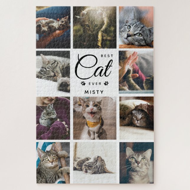 Jumbo Custom Cat Pet Photo Collage Paw Jigsaw Puzzle (Vertical)