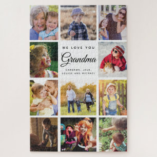Jumbo Family Photo Collage Grandma WE LOVE YOU Jigsaw Puzzle