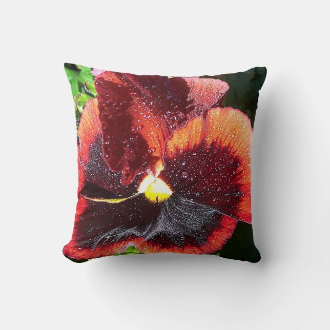 Jumbo Giant Pansy Flower Pillow (Front)