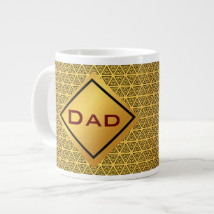 Jumbo gold pattern monogram large coffee mug