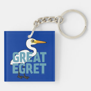 Jumbo Great Egret Key Ring