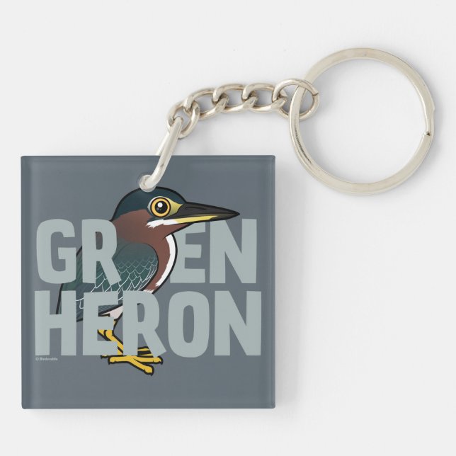 Jumbo Green Heron Key Ring (Back)