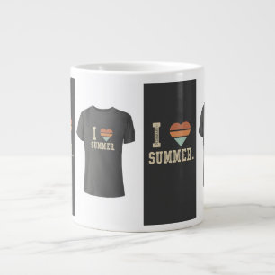 Jumbo I Love Summer Tee Design Large Coffee Mug