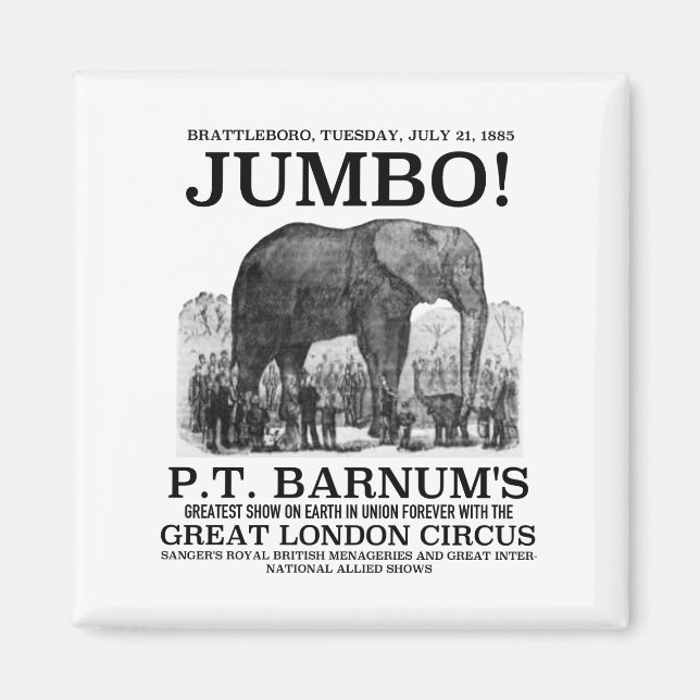 Jumbo in Brattleboro Magnet (Front)