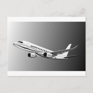 jumbo jet plane aeroplane aircraft flying flight postcard