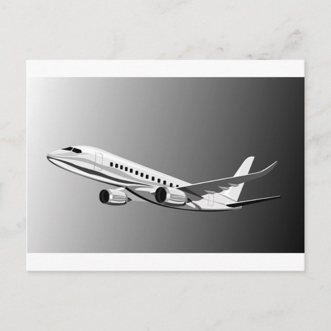 jumbo jet plane aeroplane aircraft flying flight postcard (Front)