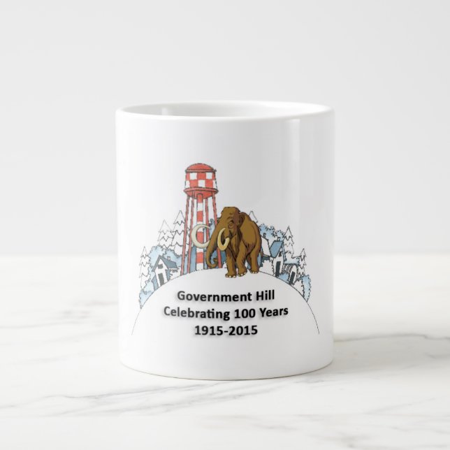 Jumbo Mug - 100th Year & Woolly Mammoth (Front)