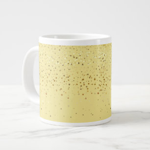 Jumbo Mug-Petite Golden Stars-Yellow Large Coffee Mug
