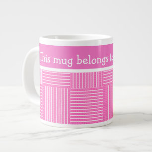 Jumbo Mug to Personalise: Pink and White
