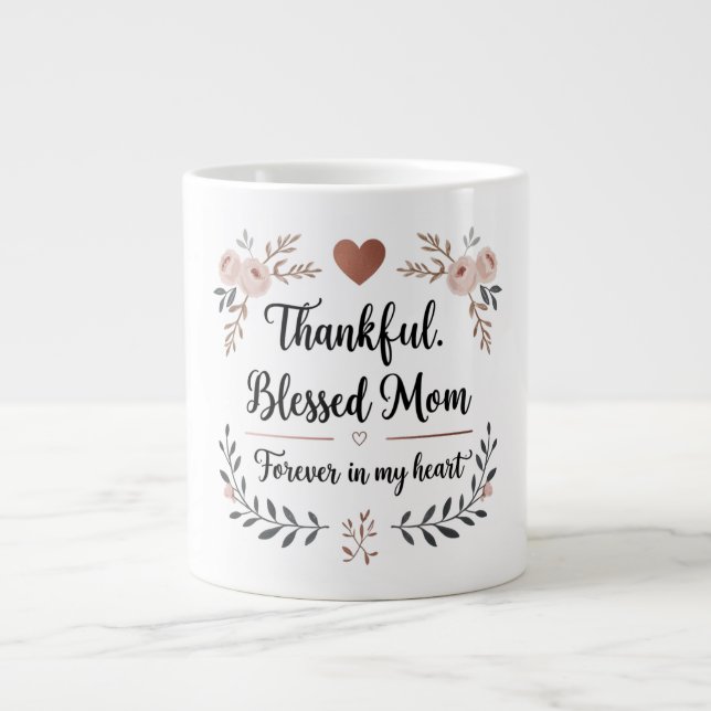 Jumbo Mug with Elegant Rose Script (Front)