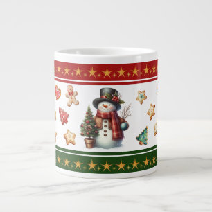 Jumbo Mug with Snowman and Christmas Cookies