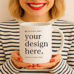 Jumbo Mug Your Design Upload 20oz<br><div class="desc">An easy to use custom template which allows you to upload your own artwork from your device! Customise further in Zazzle with images and text or upload any artwork file (like your own creation from Photoshop or Canva)! Possibilities are endless for any purpose or need from personal, business or special...</div>