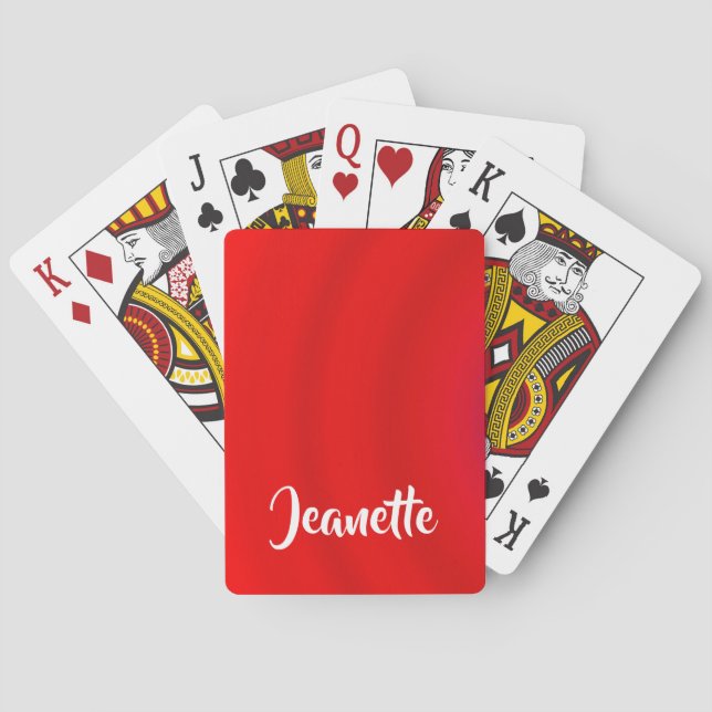 Jumbo Name, Solid Red Gradient Playing Cards (Back)