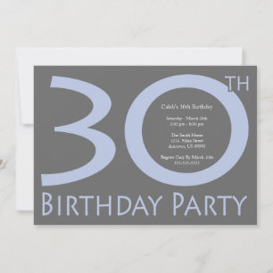 Jumbo Numbers Birthday Party (Purple / Grey) Invitation